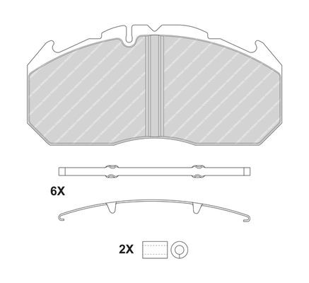 FERODO PREMIER FCV1578BFE Brake pad set prepared for wear indicator, with accessories