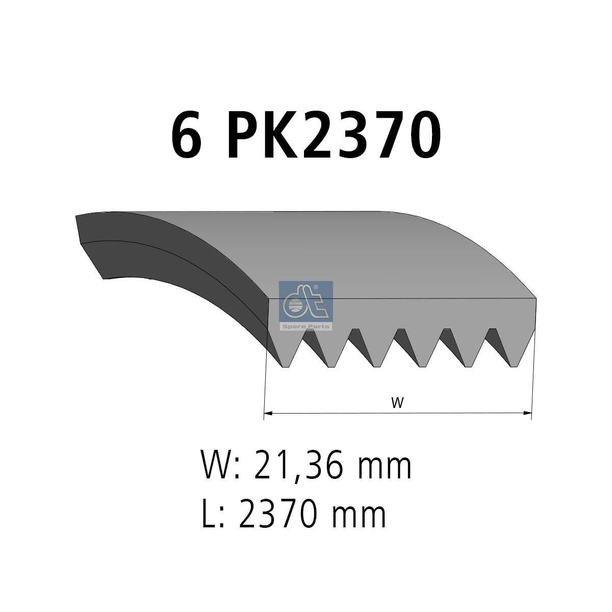DT Spare Parts 2370mm, 6 Number of ribs: 6, Length: 2370mm Alternator belt 4.81431 buy
