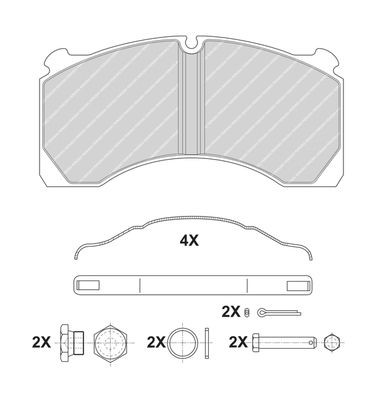 FERODO PREMIER FCV1857BFE Brake pad set prepared for wear indicator, with accessories
