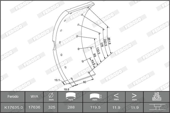 K176351F3653 Bremsbelagsatz, Trommelbremse FERODO online kaufen