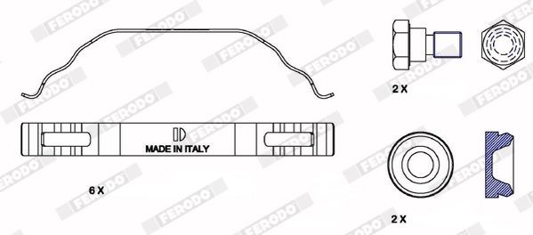 Mercedes SPRINTER Brake pad fitting kit 8272193 FERODO FAC173 online buy