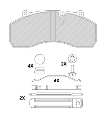 FERODO PREMIER FCV1901B Brake pad set prepared for wear indicator, with accessories