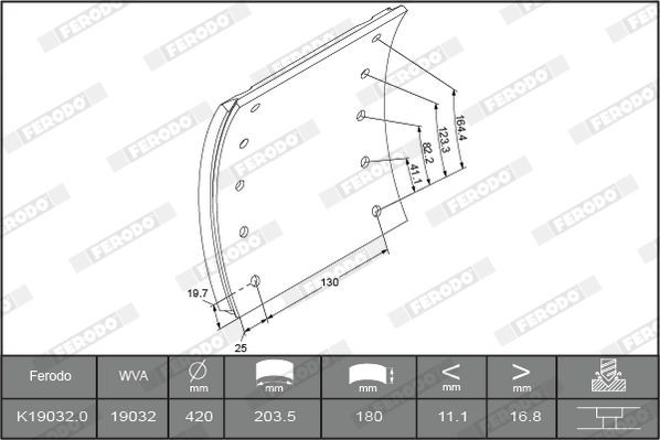 K19032.1-F3662 FERODO Bremsbelagsatz, Trommelbremse für VW online bestellen