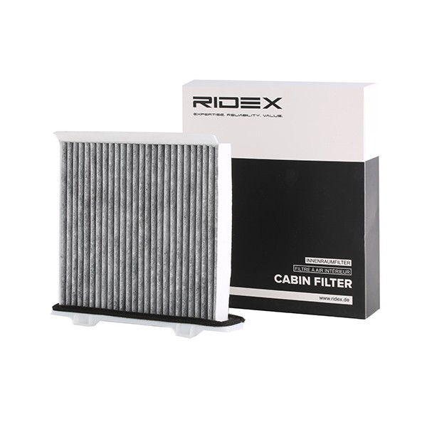 424I0281 RIDEX Aktivkohlefilter Breite: 214mm, Höhe: 68mm, Länge: 242mm Innenraumfilter 424I0281 günstig kaufen