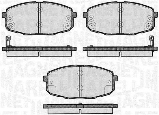 PF0281 MAGNETI MARELLI with acoustic wear warning Height 1: 58,1mm, Thickness 1: 16,4mm Brake pads 363916060281 buy