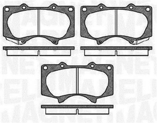 Set of brake pads MAGNETI MARELLI with acoustic wear warning - 363916060409