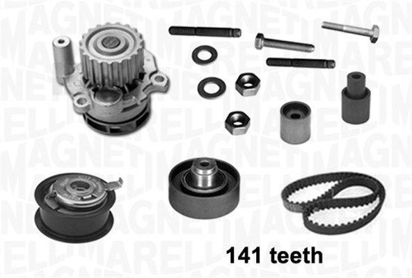 Great value for money - MAGNETI MARELLI Water pump and timing belt kit 341404910001