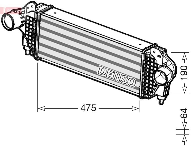 DENSO DIT01005 Intercooler Aluminium, Core Dimensions: 475x190x64