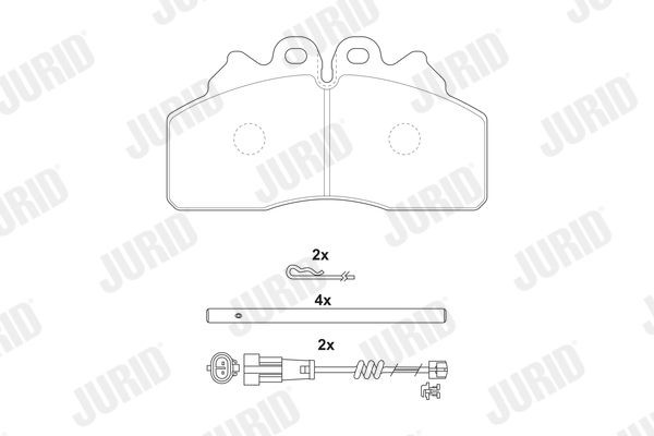 JURID prepared for wear indicator Height 1: 95mm, Height: 95mm, Width: 175,4mm, Thickness: 27mm Brake pads 2925609560 buy