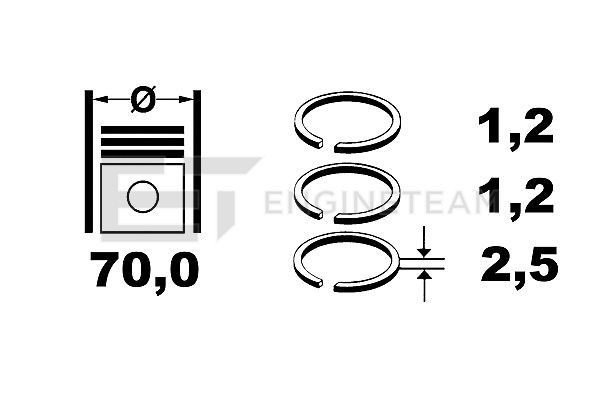 ET ENGINETEAM Piston Ring Set R1001700