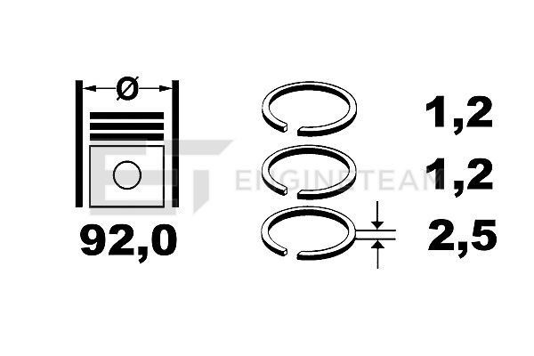 ET ENGINETEAM Piston Ring Set R4000600 for SUBARU LEGACY, IMPREZA, FORESTER