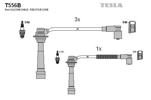 Original TESLA Spark plug leads T556B for MAZDA MX-3