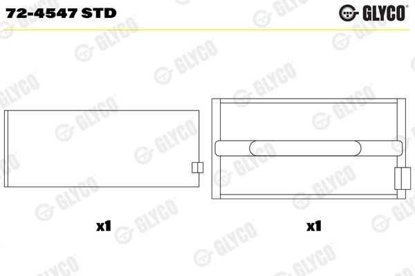 GLYCO 72-4547 STD Crankshaft bearing