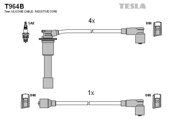 Mazda MX-3 Spark plug cables 8284550 TESLA T964B online buy