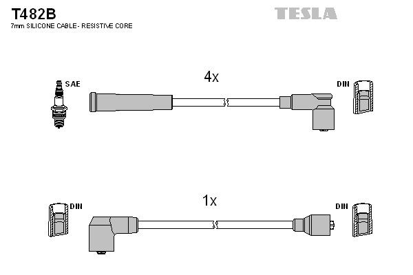 Original TESLA Plug leads T482B for MAZDA MX-3