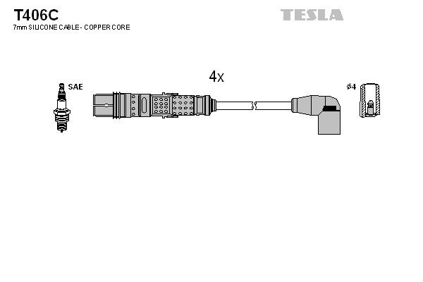TESLA T406C Ignition Cable Kit 03F905430L+