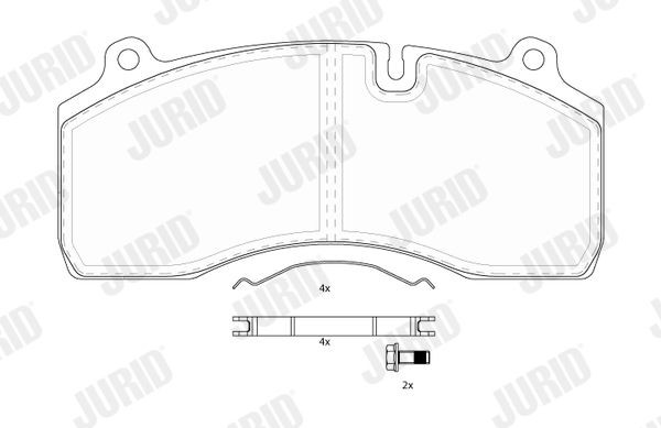29147 JURID prepared for wear indicator Height 1: 92mm, Height: 92mm, Width: 210mm, Thickness: 30mm Brake pads 2918105390 buy