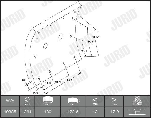 JURID 1938501070 Brake Lining Kit, drum brake PREMIER 1938501070 – extensive range with large reductions