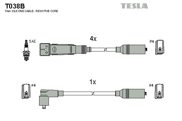 TESLA T038B Ignition Cable Kit