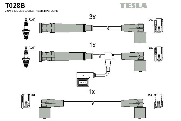 TESLA T028B Ignition Cable Kit