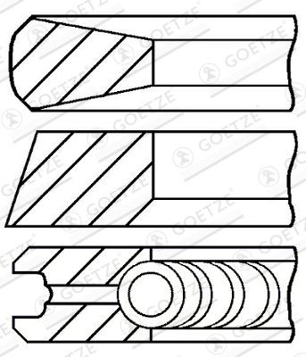 08-135307-00 GOETZE ENGINE Piston ring kit MAZDA Cyl.Bore: 74,2mm, 0,5mm