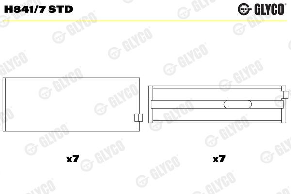 GLYCO H841/7 STD Kurbelwellenlager für VOLVO A-Series LKW in Original Qualität