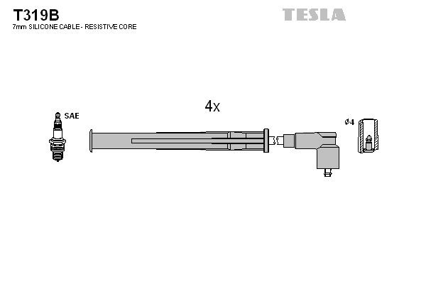 TESLA T319B Ignition Cable Kit