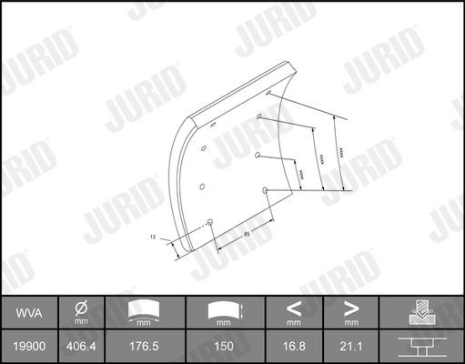 1990001230 JURID Parking brake shoes buy cheap