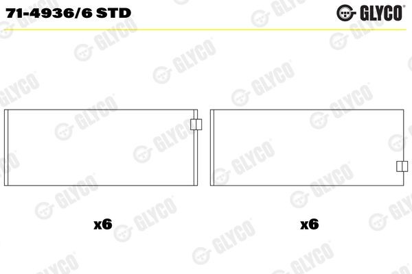 GLYCO 71-4936/6 STD Pleuellager für IVECO Trakker LKW in Original Qualität