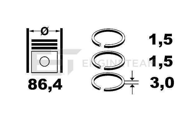 ET ENGINETEAM Cyl.Bore: 86,4mm Piston Ring Set R1001600 buy