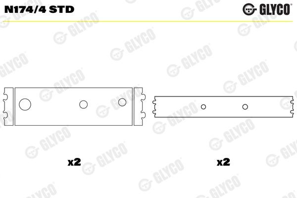 Original N174/4 STD GLYCO Camshaft kit AUDI