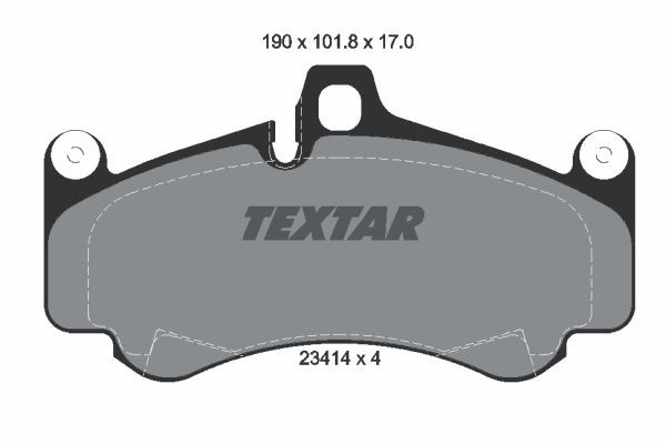 23414 TEXTAR prepared for wear indicator, with counterweights Height: 101,8mm, Width: 190mm, Thickness: 17mm Brake pads 2341401 buy