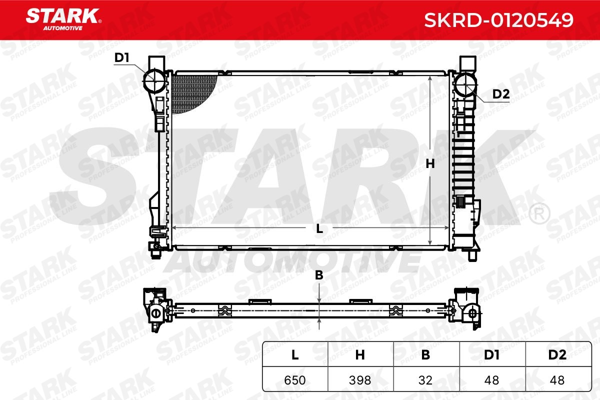 SKRD-0120549 Radiator SKRD-0120549 STARK Aluminium, Brazed cooling fins