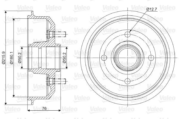 VALEO without integrated wheel bearing, without ABS sensor ring, 216mm, Rear Axle Drum Brake 237032 buy