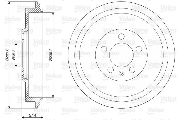 237085 VALEO Brake drum ALFA ROMEO without integrated wheel bearing, without ABS sensor ring, 290mm, Rear Axle