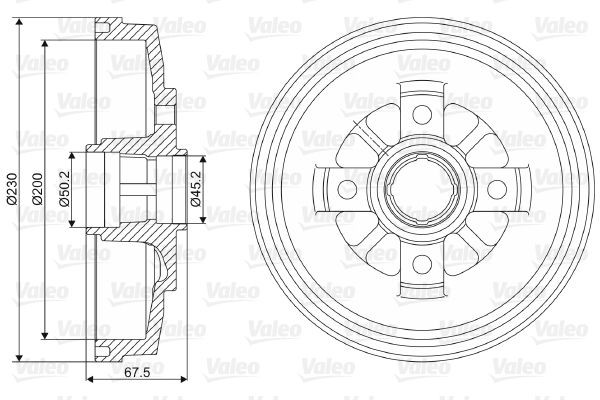VALEO without integrated wheel bearing, without ABS sensor ring, 230mm, Rear Axle Drum Brake 237025 buy