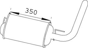 66311 DINEX Exhaust muffler RENAULT Length: 800mm