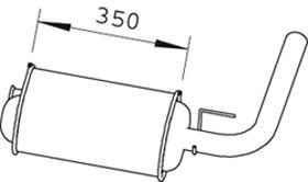 66323 DINEX Exhaust muffler RENAULT Length: 820mm
