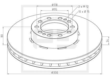 PETERS ENNEPETAL Front, 330x34mm, 10x118, internally vented Ø: 330mm, Num. of holes: 10, Brake Disc Thickness: 34mm Brake rotor 256.029-00A buy