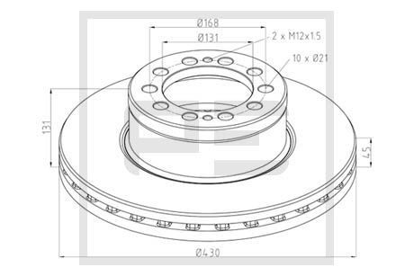 PETERS ENNEPETAL Front and Rear, 430x45mm, 10x168, internally vented Ø: 430mm, Num. of holes: 10, Brake Disc Thickness: 45mm Brake rotor 016.680-00A buy