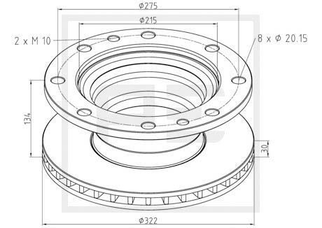 BS4652 PETERS ENNEPETAL Front and Rear, 322x30mm, 8x275, internally vented Ø: 322mm, Num. of holes: 8, Brake Disc Thickness: 30mm Brake rotor 026.654-10A buy