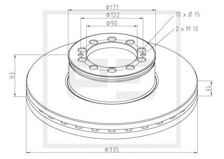 BS7219 PETERS ENNEPETAL Front, 335x34mm, 10x122, internally vented Ø: 335mm, Num. of holes: 10, Brake Disc Thickness: 34mm Brake rotor 036.126-00A buy
