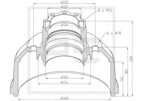 PETERS ENNEPETAL 016.522-00A Bremstrommel für MERCEDES-BENZ LK/LN2 LKW in Original Qualität