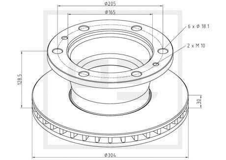 BL2196A1 PETERS ENNEPETAL Front and Rear, 304x30mm, 6x205, internally vented Ø: 304mm, Num. of holes: 6, Brake Disc Thickness: 30mm Brake rotor 026.651-10A buy