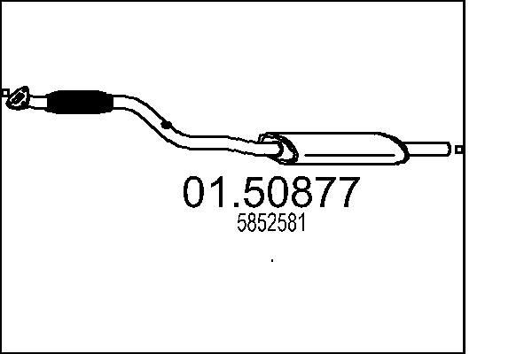 Opel ZAFIRA Exhaust middle section 8296964 MTS 01.50877 online buy