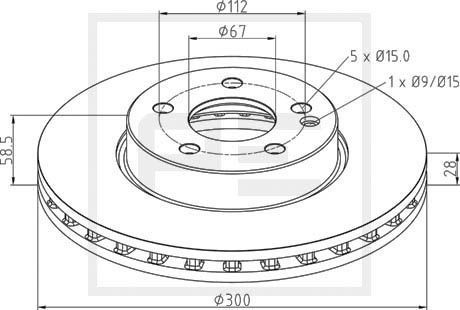 BS5428 PETERS ENNEPETAL Front, 300x28mm, 5x112, internally vented Ø: 300mm, Num. of holes: 5, Brake Disc Thickness: 28mm Brake rotor 016.674-00A buy