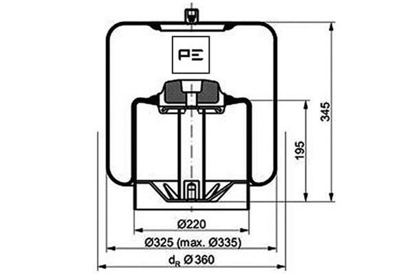 4838 N P22 PETERS ENNEPETAL 084.115-75A Boot, air suspension A942 320 36 21