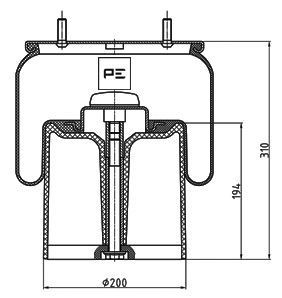 D1 1B33 PETERS ENNEPETAL 084.083-73A Boot, air suspension 015502