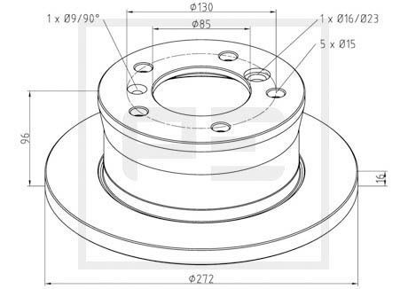 BS4700 PETERS ENNEPETAL Rear, 272x16mm, 5x130, solid Ø: 272mm, Num. of holes: 5, Brake Disc Thickness: 16mm Brake rotor 016.292-00A buy