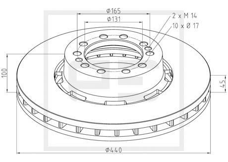 BL2186A1 PETERS ENNEPETAL Front, 440x45mm, 10x165, internally vented Ø: 440mm, Num. of holes: 10, Brake Disc Thickness: 45mm Brake rotor 256.007-00A buy
